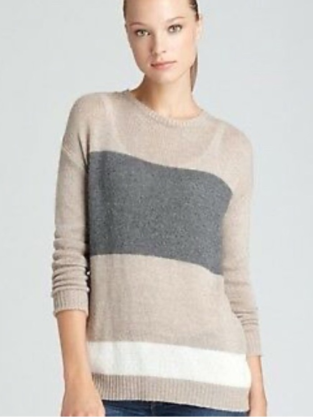 Joie Cashmere Angora Lambswool Blend Striped Sweater Small